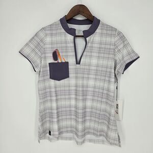 NWT SwingDish Plaid Womens Golf Shirt M